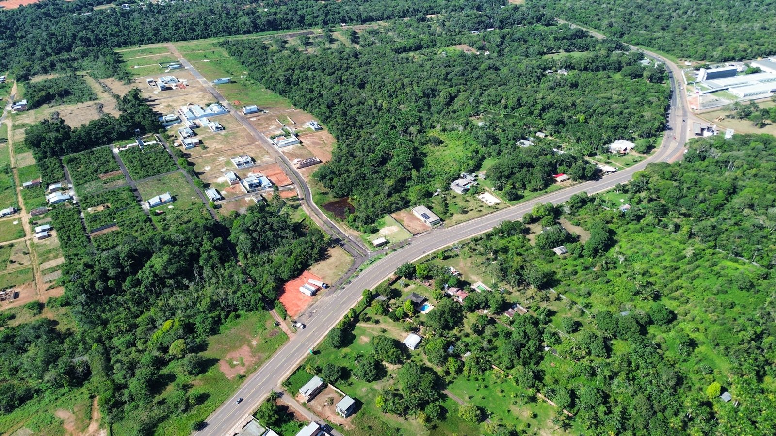Vista aérea do loteamento